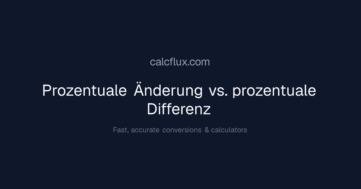 Prozentuale Änderung vs. prozentuale Differenz | Calcflux