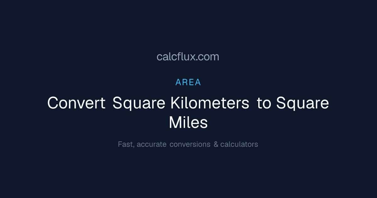 Convertir Square Kilometers a Square Miles — Conversor en línea ...