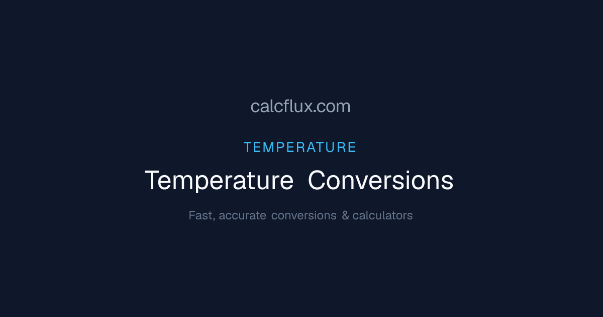 Temperature Conversions — 7 Units | Calcflux